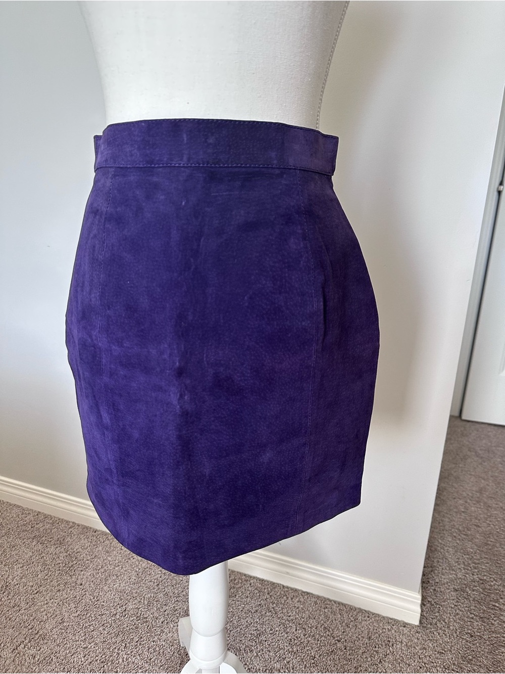 Vintage Y2K BB Dakota Purple Suede Leather Skirt